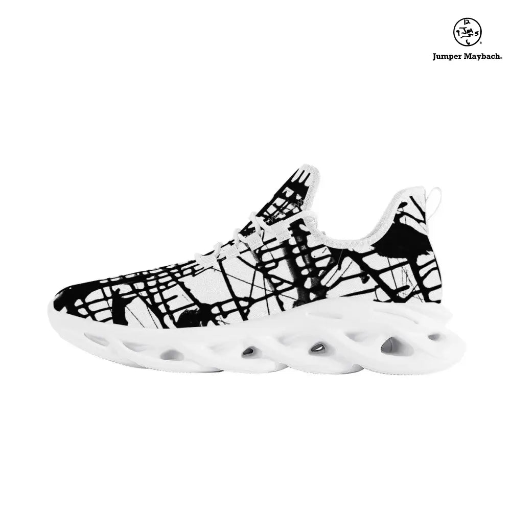 Dark Matrix Flex sneakers by Jumper Maybach® featuring a sleek black design and modern athletic style for men and women.