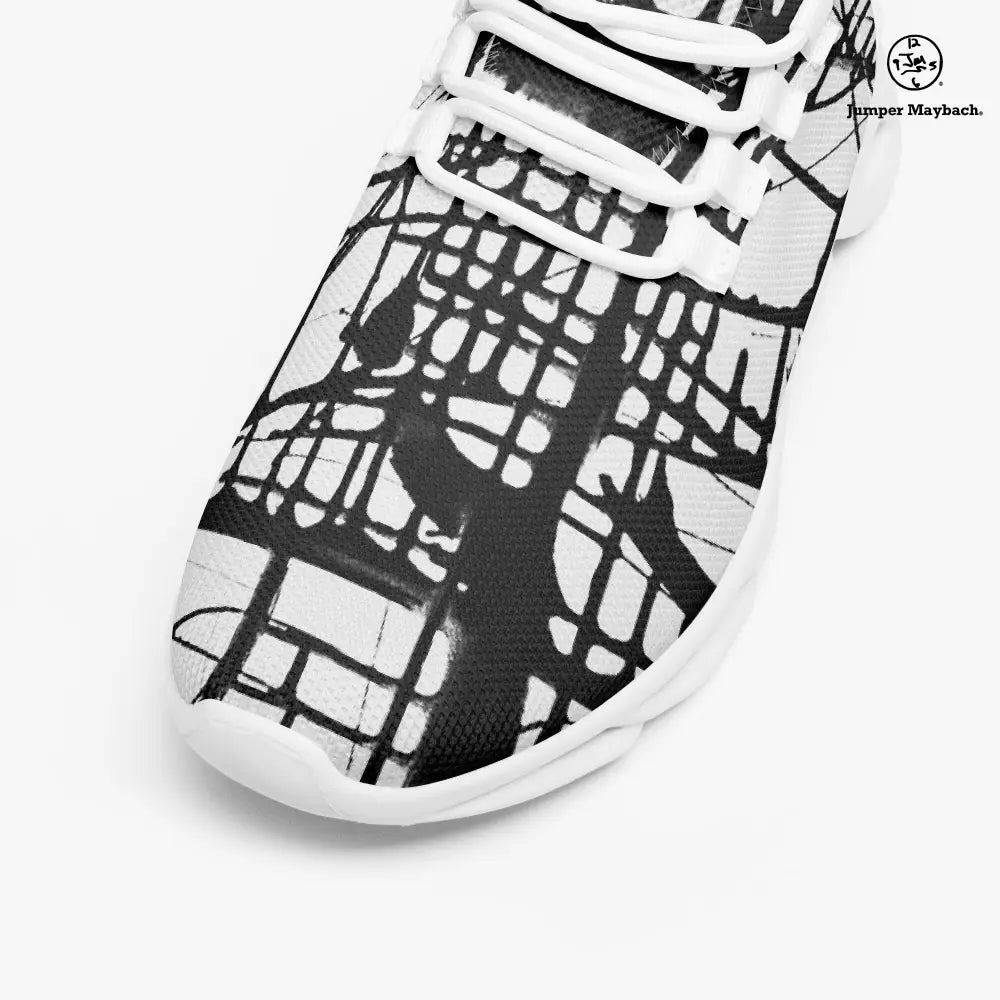 Dark Matrix Flex sneakers by Jumper Maybach for men and women, stylish black athletic sneakers with a sleek design.