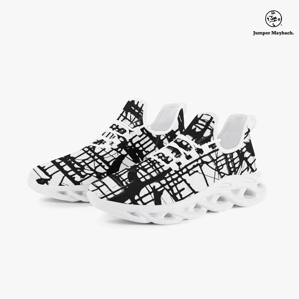 Dark Matrix Flex Sneakers by Jumper Maybach® featuring sleek black design and modern sneaker style for men and women.
