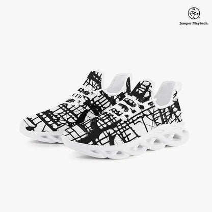 Dark Matrix Flex Sneakers by Jumper Maybach® featuring sleek black design and modern sneaker style for men and women.