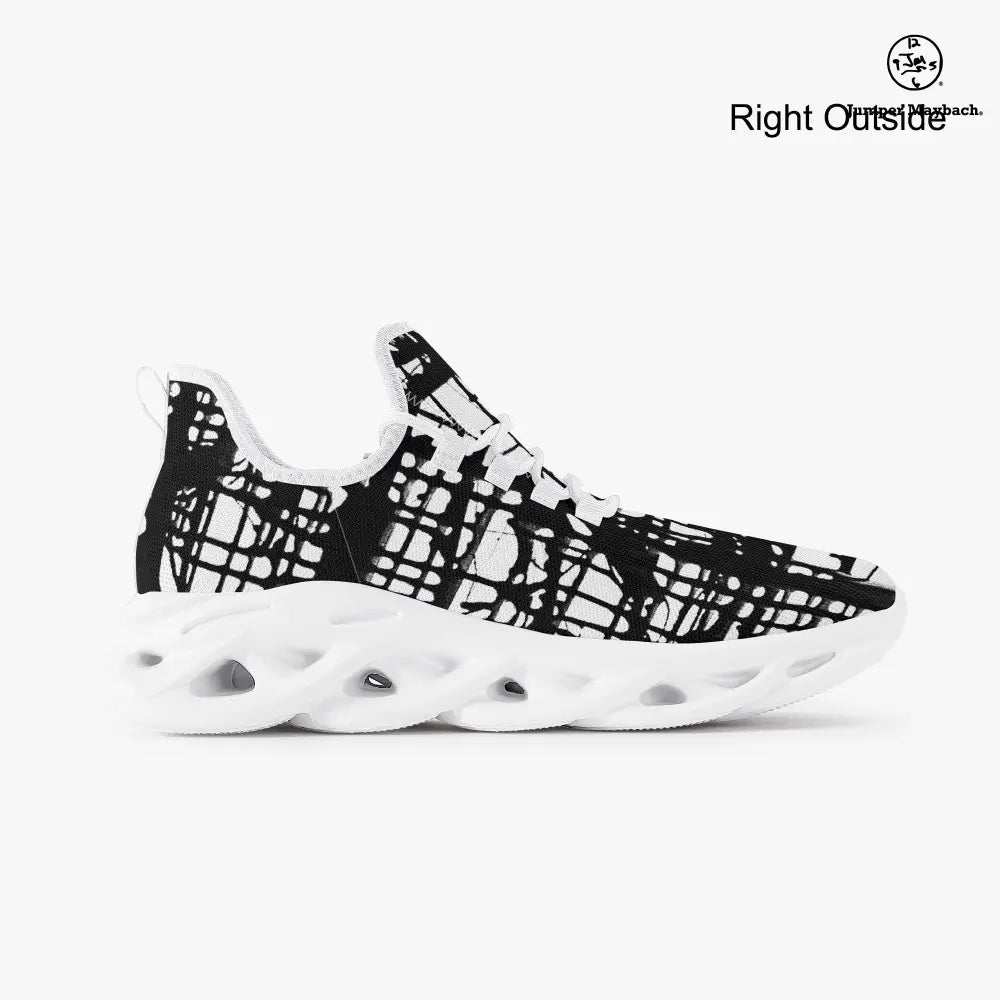 Dark Matrix Flex sneakers by Jumper Maybach® featuring a sleek black design and modern athletic style for men and women.