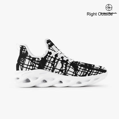 Dark Matrix Flex sneakers by Jumper Maybach® featuring a sleek black design and modern athletic style for men and women.