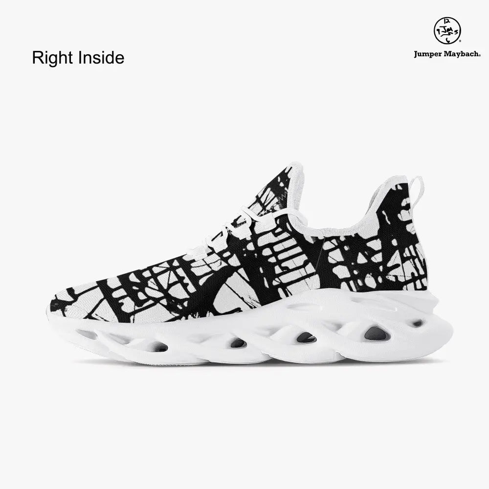 Dark Matrix Flex sneakers by Jumper Maybach® featuring sleek black design and comfortable fit for men and women.