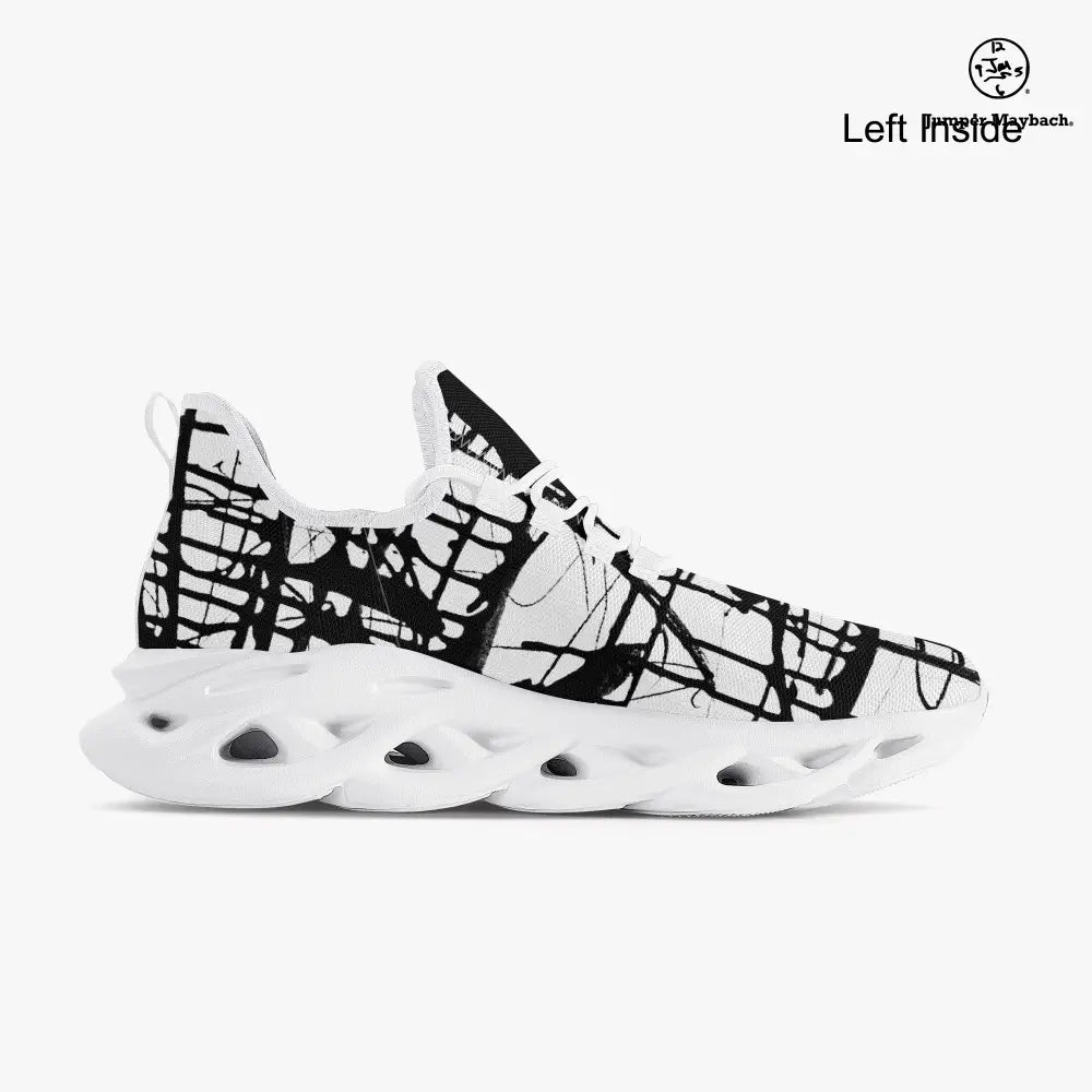 Dark Matrix Flex sneakers by Jumper Maybach for men and women with sleek black design and modern athletic style.