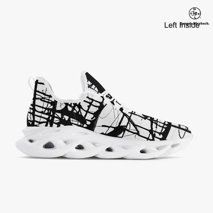 Dark Matrix Flex sneakers by Jumper Maybach for men and women with sleek black design and modern athletic style.