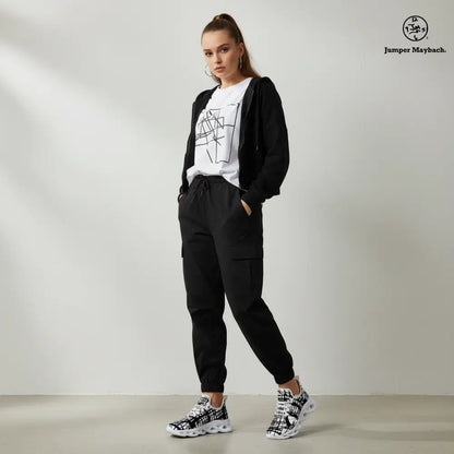 Dark Matrix Flex sneakers by Jumper Maybach® for men and women, featuring a sleek dark design and flexible athletic build.