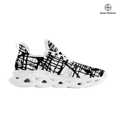 Dark Matrix Flex sneakers by Jumper Maybach, stylish black sneakers with sleek design, ideal for men and women.