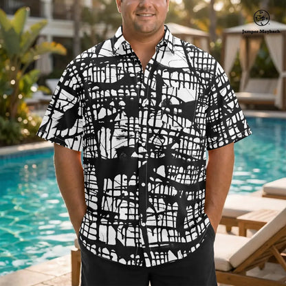 Dark Matrix PLUS SIZE Resort UNISEX Shirt by Jumper Maybach® - Jumper Maybach Men's Clothing