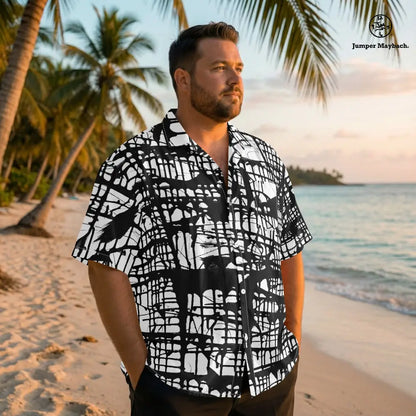 Dark Matrix PLUS SIZE Resort UNISEX Shirt by Jumper Maybach® - Jumper Maybach Men's Clothing