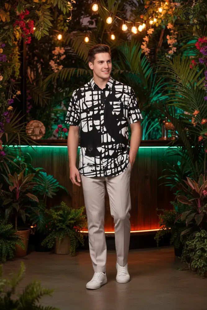 Dark Matrix Resort unisex shirt by Jumper Maybach®, featuring a sleek dark design, perfect for stylish men's casual wear.