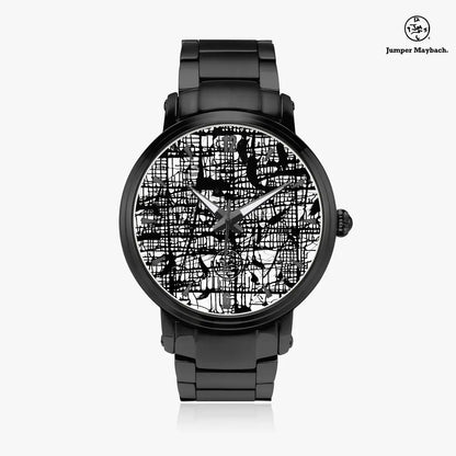 Dark Matrix Steel Strap Automatic Watch with indicators by Jumper Maybach, featuring a sleek stainless steel band and detailed dial.