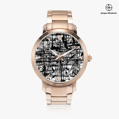 Dark Matrix Steel Strap Automatic Watch by Jumper Maybach with indicators, featuring a sleek stainless steel strap and modern design.