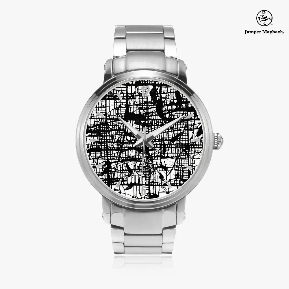Dark Matrix Steel Strap Automatic Watch with indicators by Jumper Maybach®, featuring a sleek steel band and detailed dial.