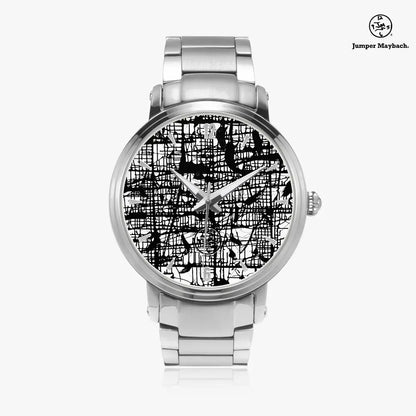 Dark Matrix Steel Strap Automatic Watch with indicators by Jumper Maybach®, featuring a sleek steel band and detailed dial.