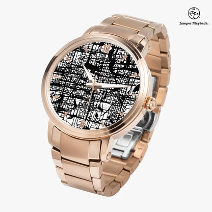 Dark Matrix Steel Strap Automatic Watch by Jumper Maybach with indicators, featuring a sleek stainless steel band and classic watch face.