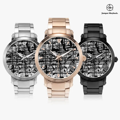 Dark Matrix Steel Strap Automatic Watch by Jumper Maybach with indicator dial and sleek steel band, showcasing modern watch design.