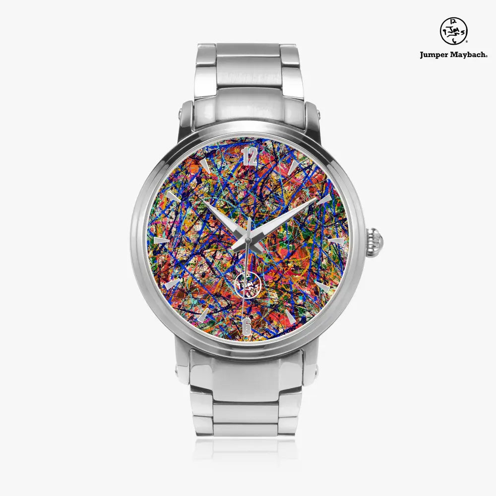 Deep Dimension Steel Strap Automatic Watch with indicators by Jumper Maybach, featuring a sleek steel band and detailed dial.