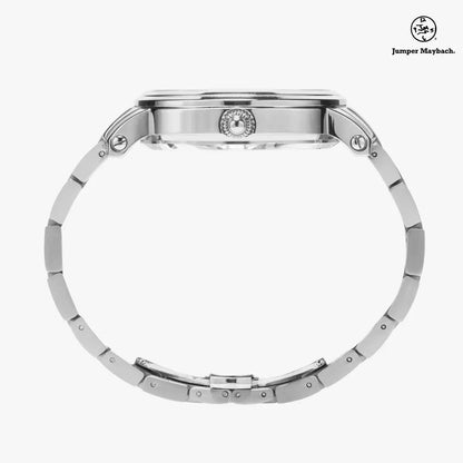 Deep Dimension Steel Strap Automatic Watch by Jumper Maybach® featuring indicators, with a sleek steel strap and modern design.