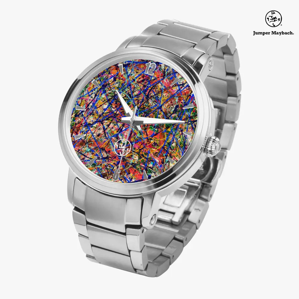 Deep Dimension Steel Strap Automatic Watch by Jumper Maybach with indicators, featuring a sleek stainless steel band and modern design.