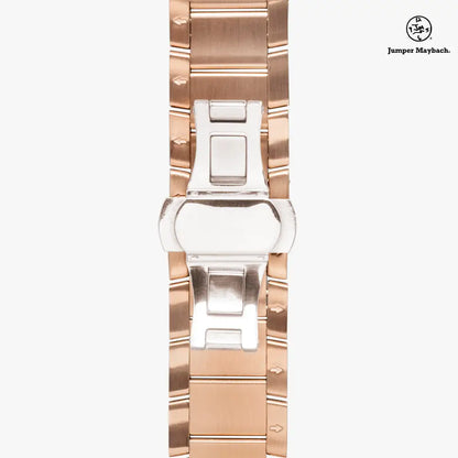Deep Dimension Steel Strap Automatic Watch with indicators by Jumper Maybach® featuring a sleek stainless steel band and detailed watch face.