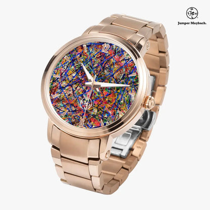Deep Dimension Steel Strap Automatic Watch by Jumper Maybach with indicator markers, featuring a sleek steel strap and modern design.
