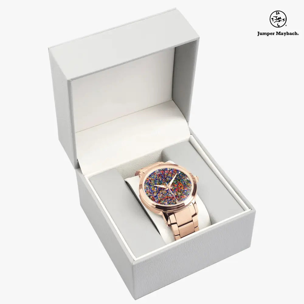 Deep Dimension Steel Strap Automatic Watch by Jumper Maybach with indicators, featuring a sleek steel band and detailed dial.