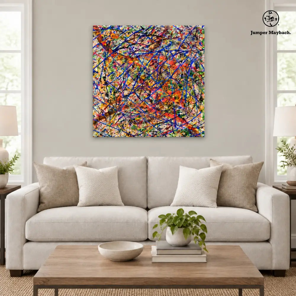 Deep Dimensions embellished canvas living room