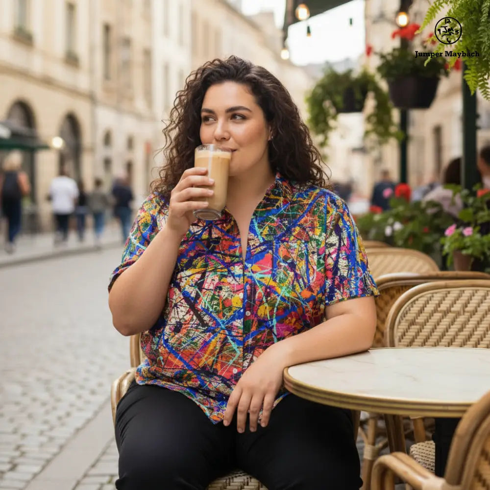 Deep Dimensions PLUS SIZE Resort UNISEX Shirt by Jumper Maybach® featuring a relaxed fit, vibrant colors, and casual style.
