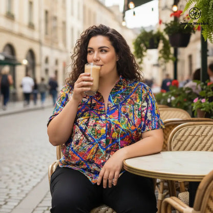 Deep Dimensions PLUS SIZE Resort UNISEX Shirt by Jumper Maybach® featuring a relaxed fit, vibrant colors, and casual style.