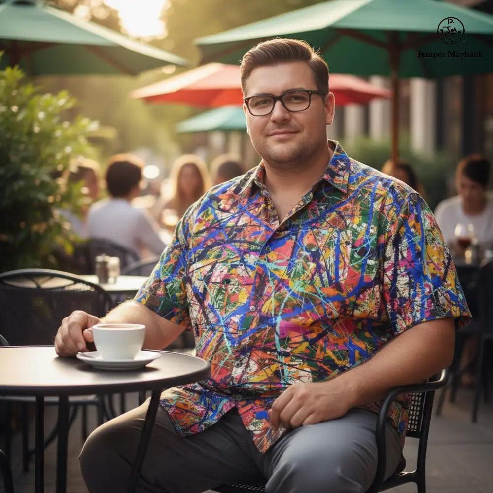 Deep Dimensions PLUS SIZE Resort UNISEX Shirt by Jumper Maybach®, men's casual shirt with bold design and comfortable fit.