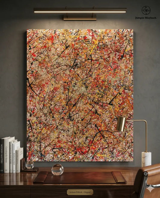 Original painting titled Destination Unknown by Jumper Maybach, featuring abstract art with vibrant colors and dynamic brushstrokes.