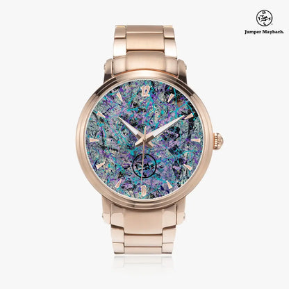 JetPrint Fulfillment Dream Dimension Steel Strap Automatic Watch with indicators, featuring a sleek metal band and detailed dial.