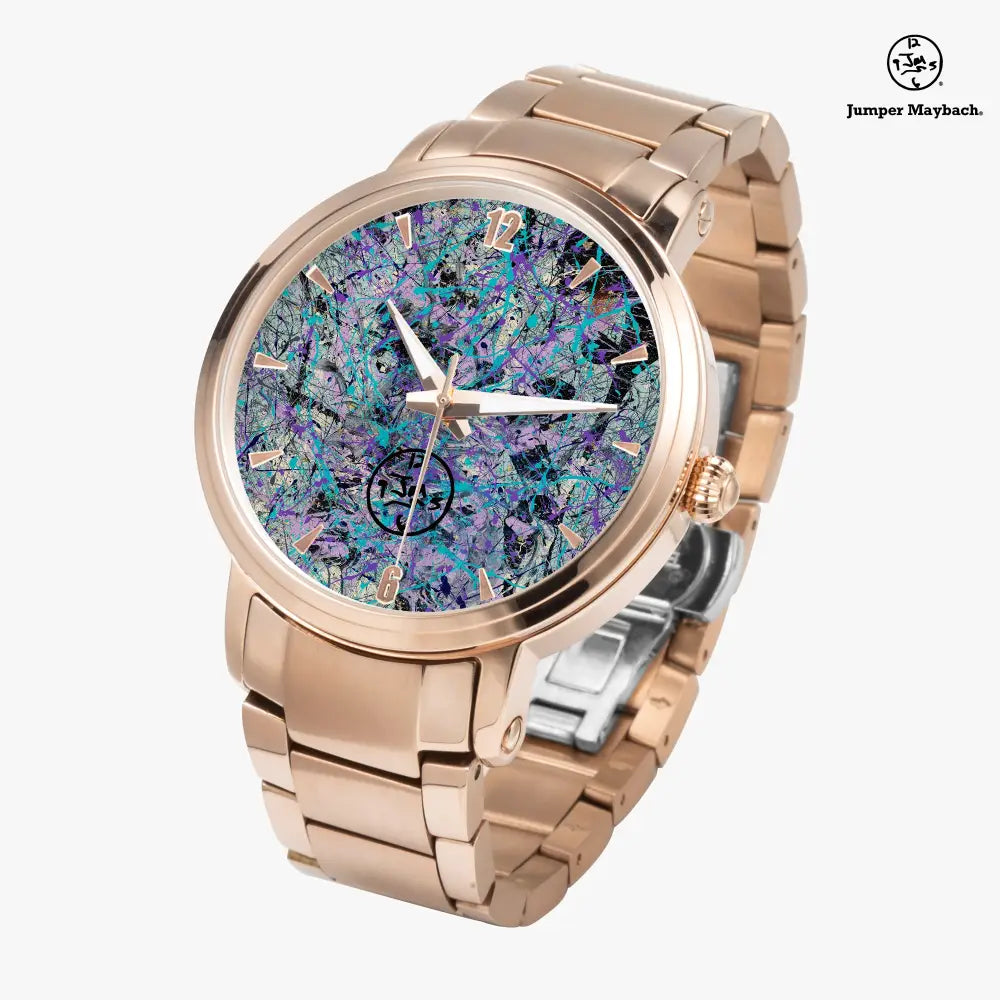 Steel strap automatic watch with indicators by Jumper Maybach®, featuring a sleek design and durable metal band.