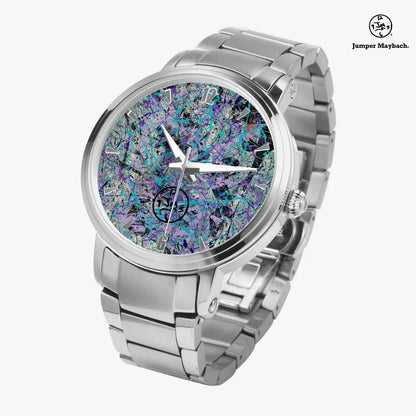 JetPrint Fulfillment Dream Dimension Steel Strap Automatic Watch by Jumper Maybach with indicators, showcasing a sleek stainless steel band.