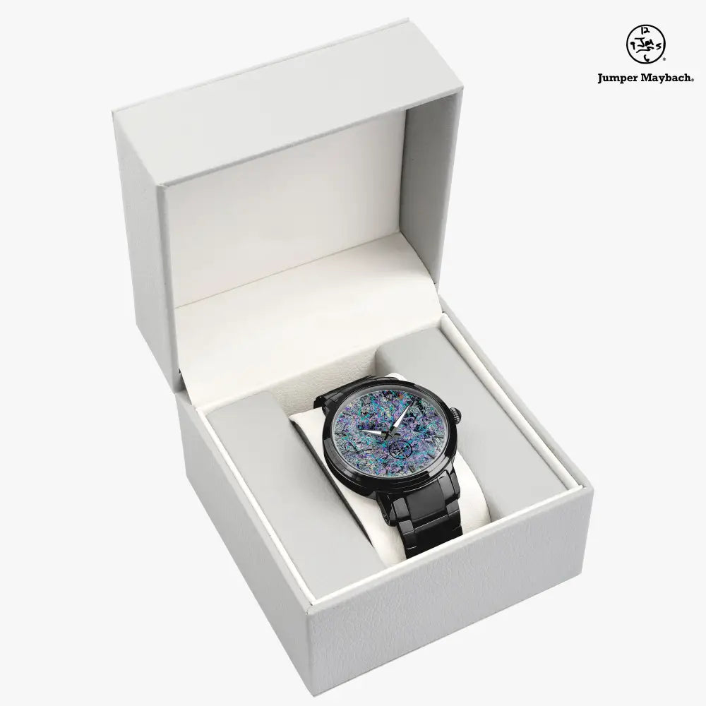 JetPrint Fulfillment steel strap watch with automatic movement and indicator features, by Jumper Maybach®.