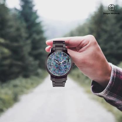 JetPrint Fulfillment Dream Dimension Steel Strap Automatic Watch with indicators, featuring a sleek steel strap and detailed dial.