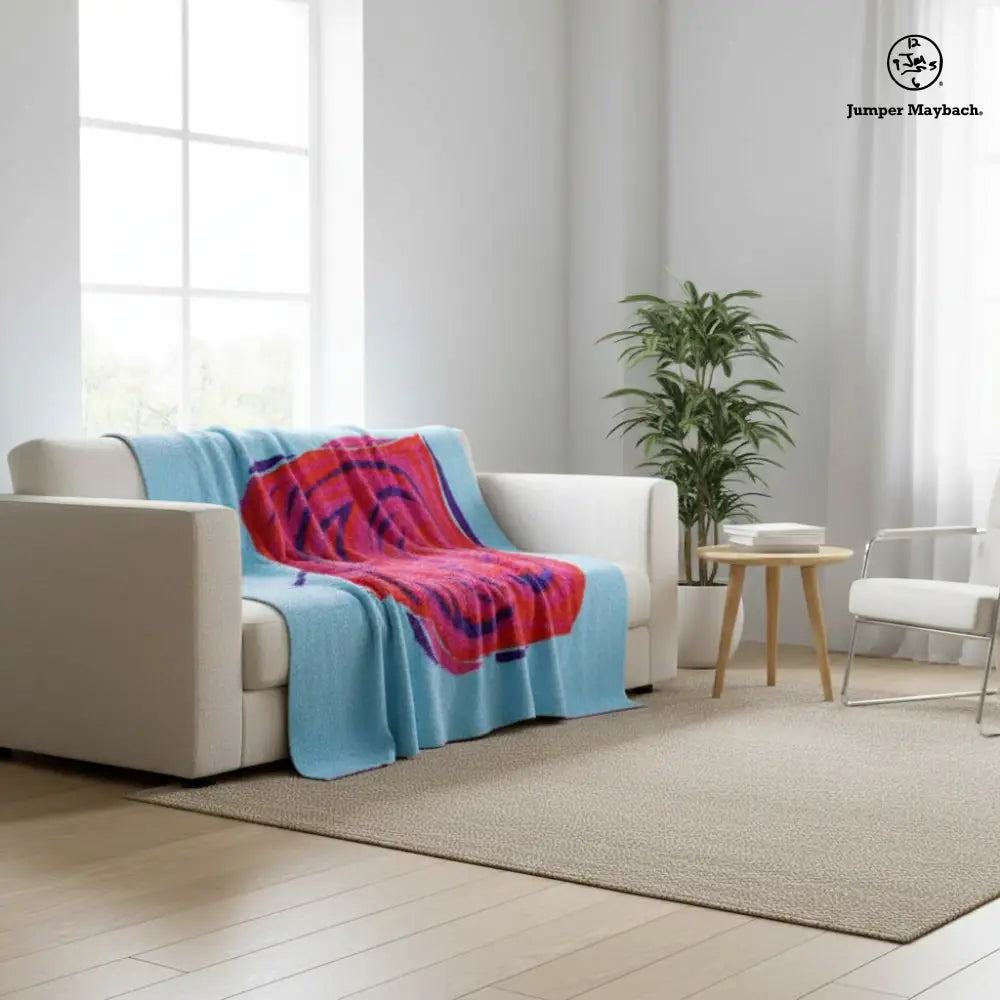 Big LOViE DREAM Jumper Maybach cosmic cotton candy cherry big blanket with vibrant pink and soft fabric texture.