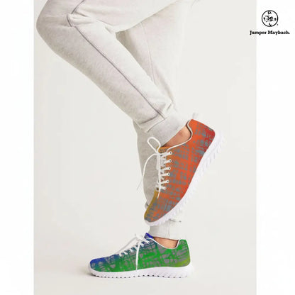 Rainbow Matrix athletic sneakers by Jumper Maybach, featuring a colorful, vibrant design for men and women.