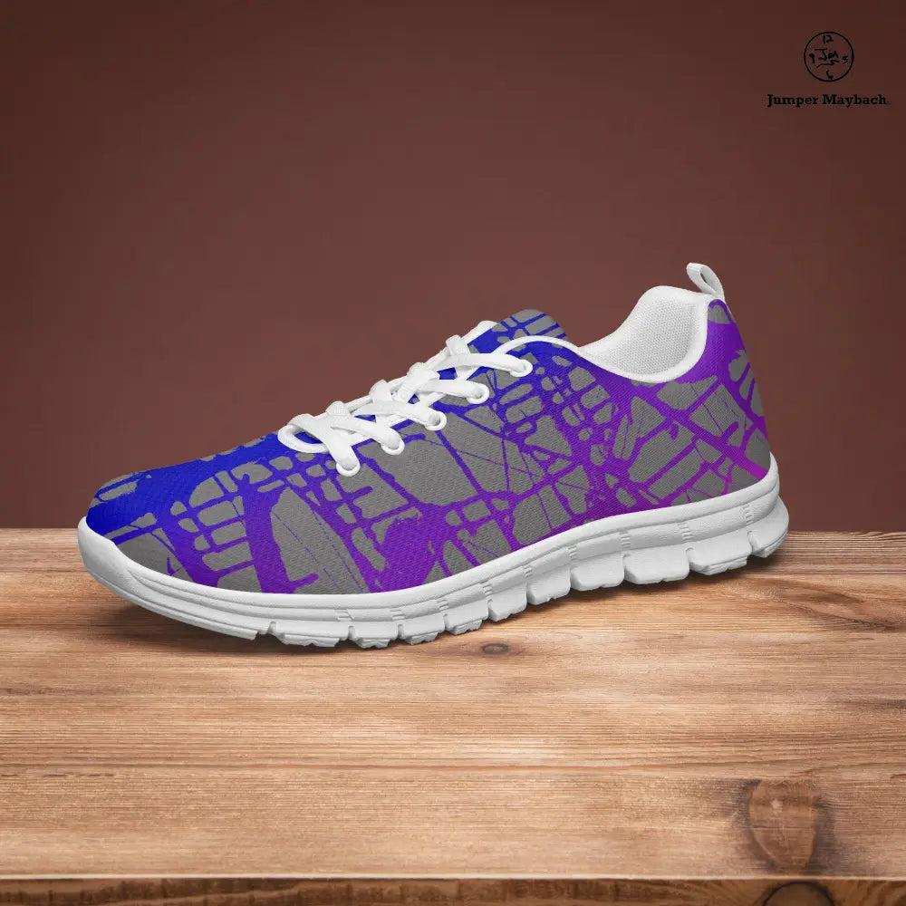 Rainbow Matrix athletic sneakers by Jumper Maybach® featuring colorful, modern design for men and women.