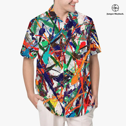 Endless Asteroid Playground Resort Unisex Shirt by Jumper Maybach, men's casual clothing with space-themed design, in a relaxed fit.
