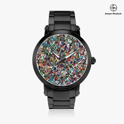Endless Asteroid Playground steel strap automatic watch by Jumper Maybach with indicators, featuring a sleek design and stainless steel strap.