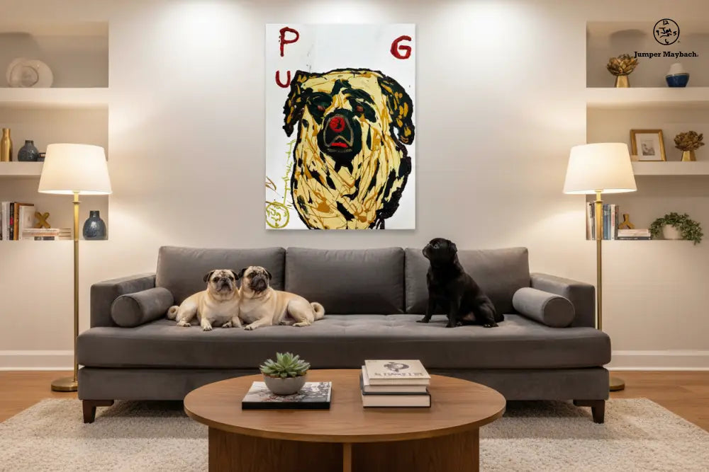 Fawn Pug - Original Painting - Jumper Maybach Artwork