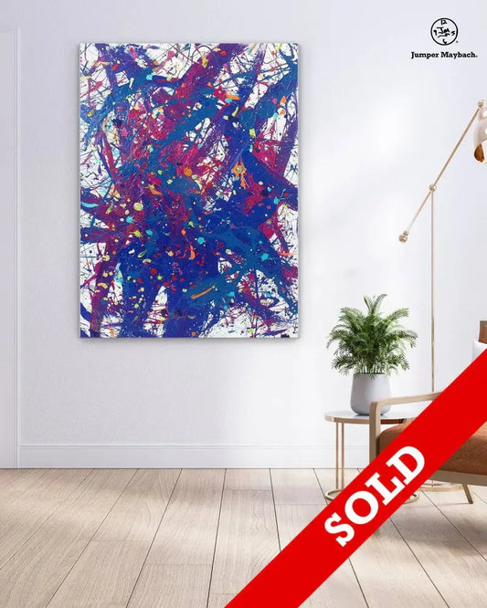 Original artwork "From Darkness to Light #5" by Jumper Maybach, vibrant painting featuring contrasting dark and luminous elements.