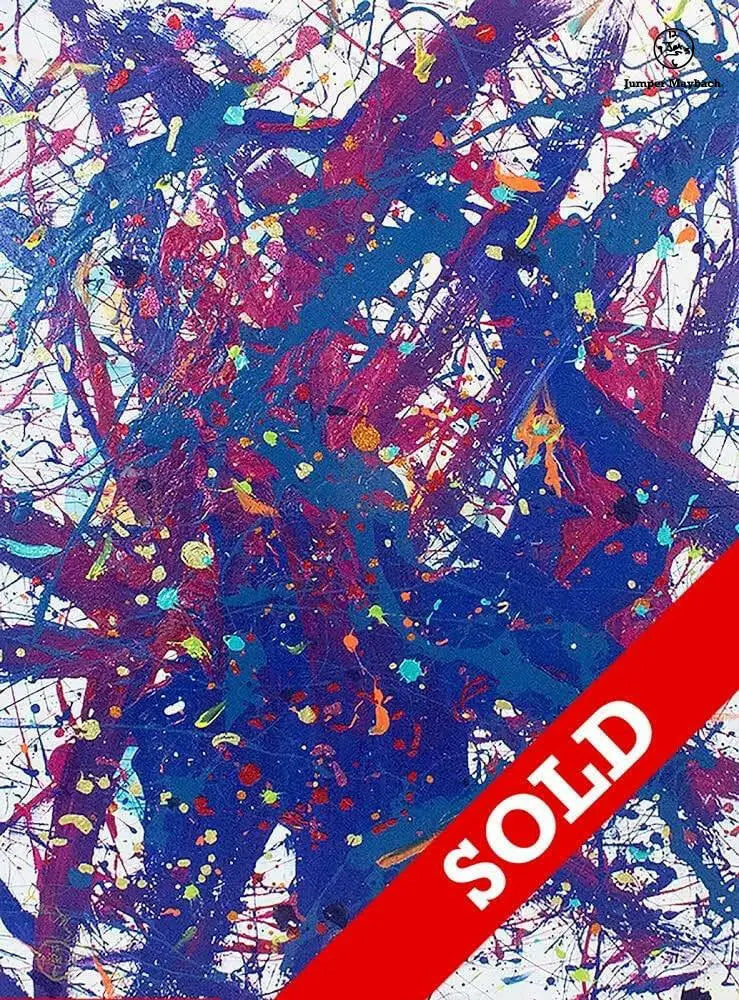 Original artwork titled "From Darkness to Light #5" by Jumper Maybach, featuring abstract and vibrant painted textures.
