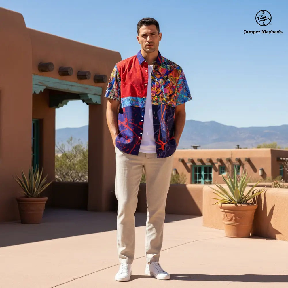 Unisex Grand Encore Resort shirt by Jumper Maybach® featuring a stylish design, displayed on a hanger with a plain background.