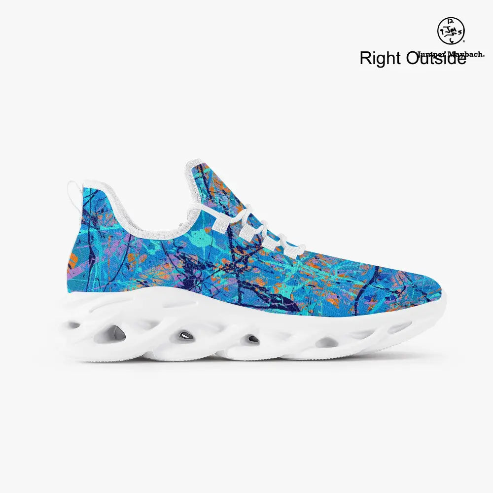 Harbor of Future Dreams Flex Sneaker by Jumper Maybach in black and white, stylish unisex sneakers with sleek design.