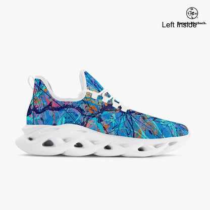 JetPrint Fulfillment Harbor of Future Dreams Flex Sneakers by Jumper Maybach for men and women, stylish casual sneakers with unique design.