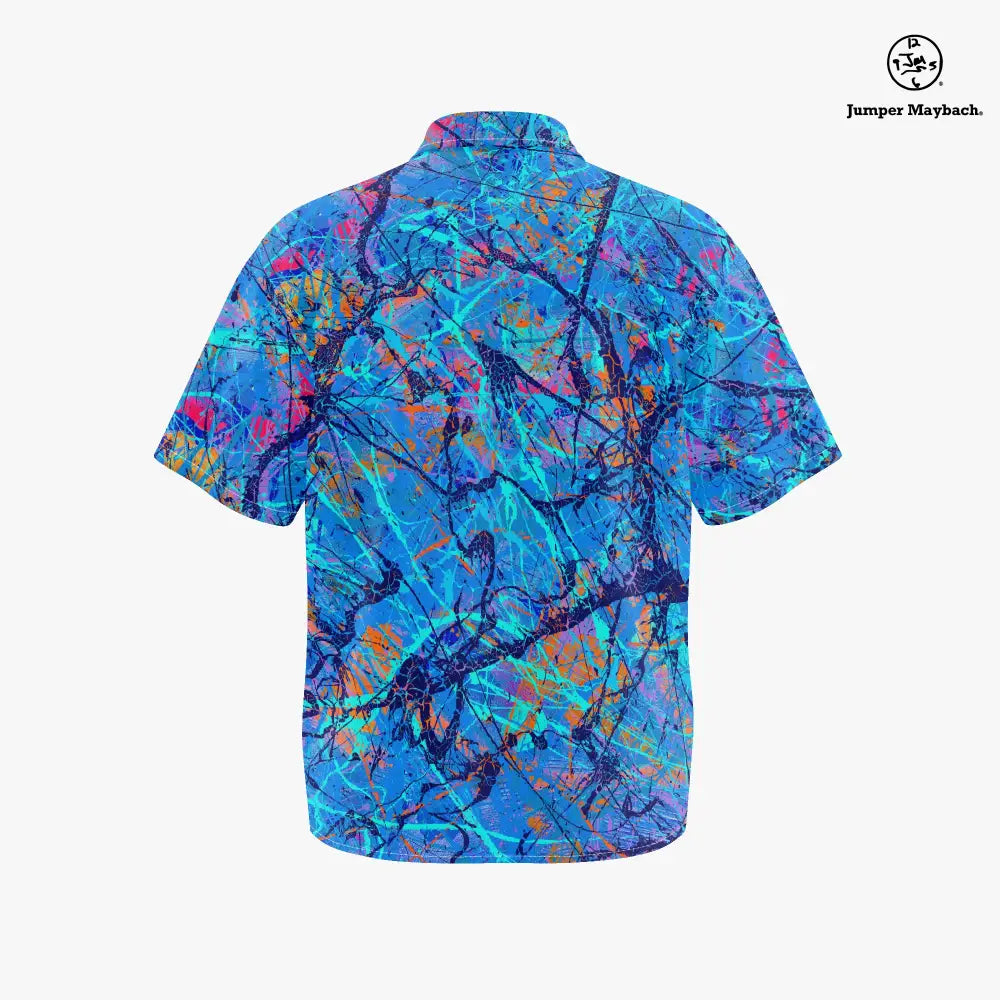 Plus size unisex resort shirt by Jumper Maybach, featuring vibrant harbor of future dreams design, men's clothing from JetPrint Fulfillment
