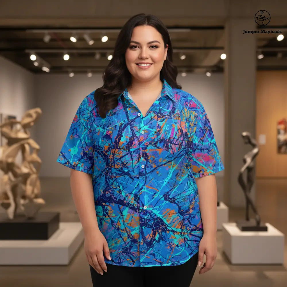 Plus size Resort UNISEX shirt by Jumper Maybach, featuring a stylish design, in men's casual clothing with a relaxed fit.