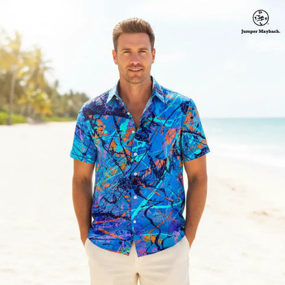 Unisex Harbor of Future Dreams Resort shirt by Jumper Maybach® featuring a vibrant, stylish design suitable for men.